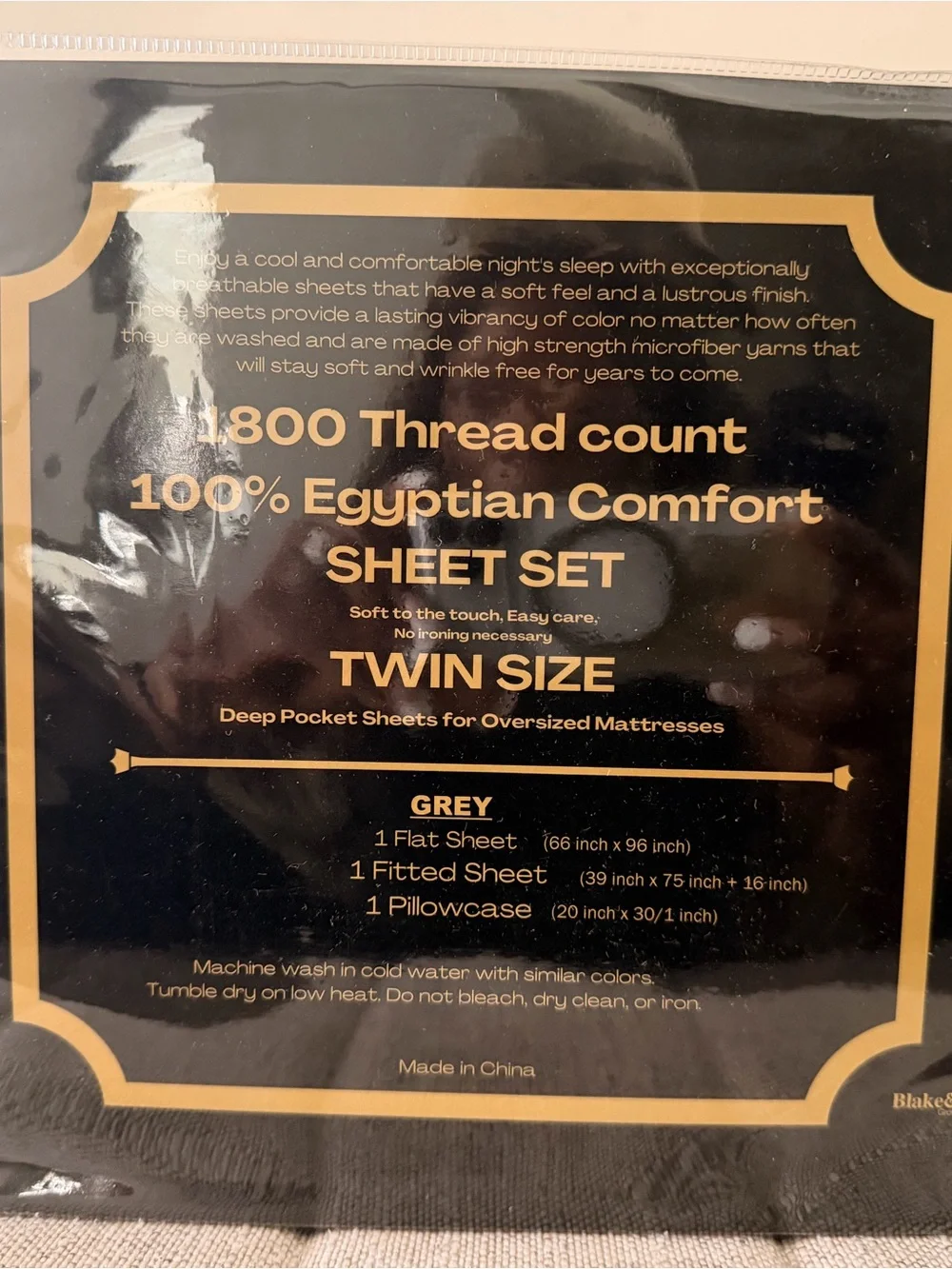 Twin Size 1800 Thread-count Sheet Set in Charcoal Gray